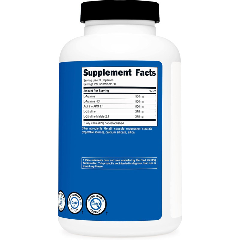 Óxido Nítrico Nutricost 2.250mg 180cap