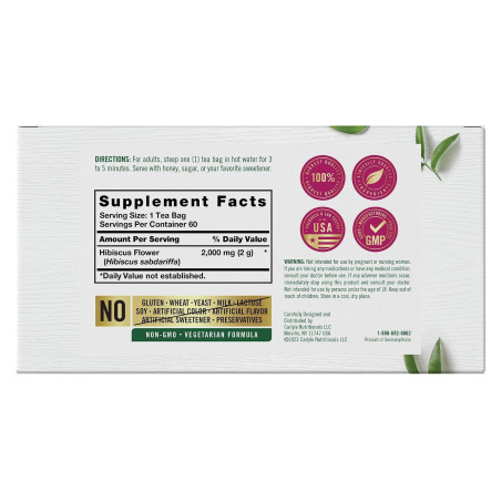 Té de Flor de Jamaica Carlyle 1.500mg 60 bolsitas