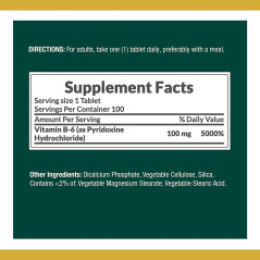 Vitamina B-6 Nature's Bounty 100mg