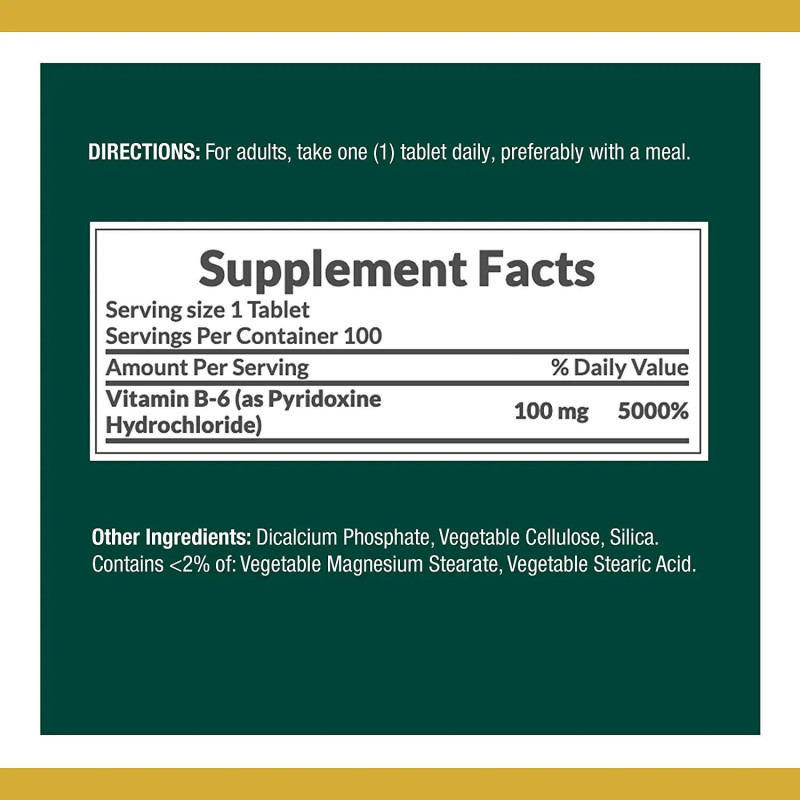 Vitamina B-6 Nature's Bounty 100mg Vitamina B-6 Nature's Bounty 100mg