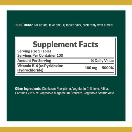 Vitamina B-6 Nature's Bounty 100mg