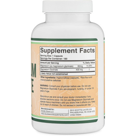 Glicinato de Magnesio Double Wood 400mg