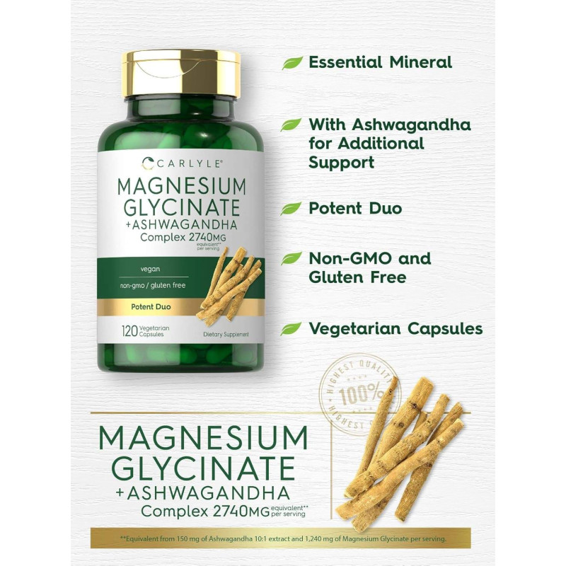 Glicinato de Magnesio con Ashwagandha Carlyle
