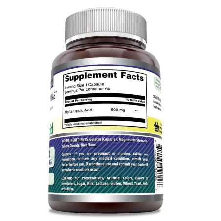 Acido Alfa Lipoíco  Amazing Formulas 600mg  60cap