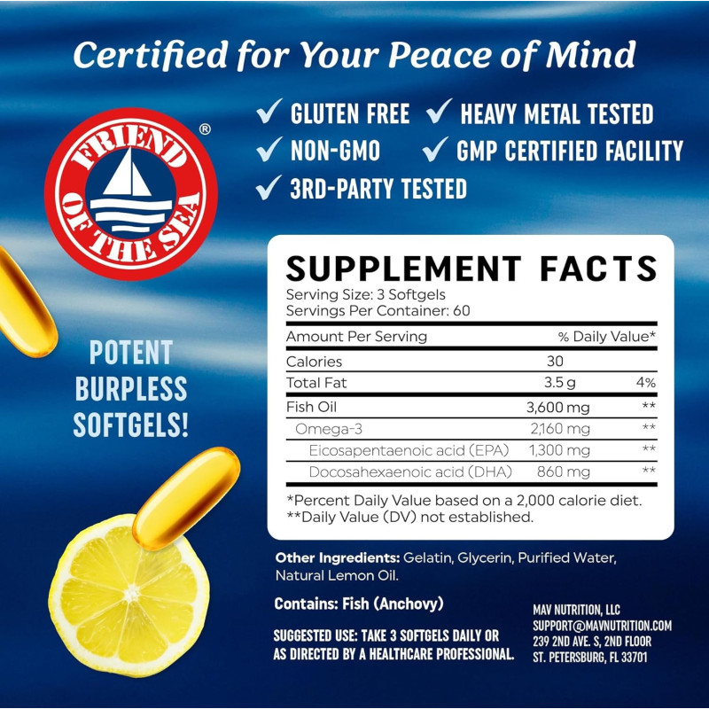 Omega 3 Mav Nutrition 3.600mg Omega 3 Mav Nutrition 3.600mg