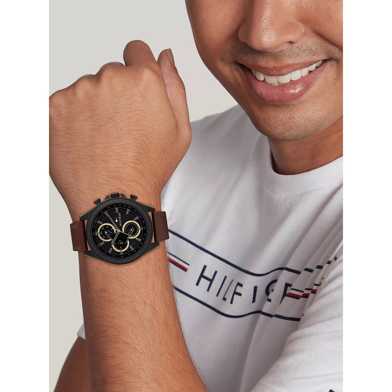 Tommy Hilfiger Reloj Deportivo en Cuero 46 mm