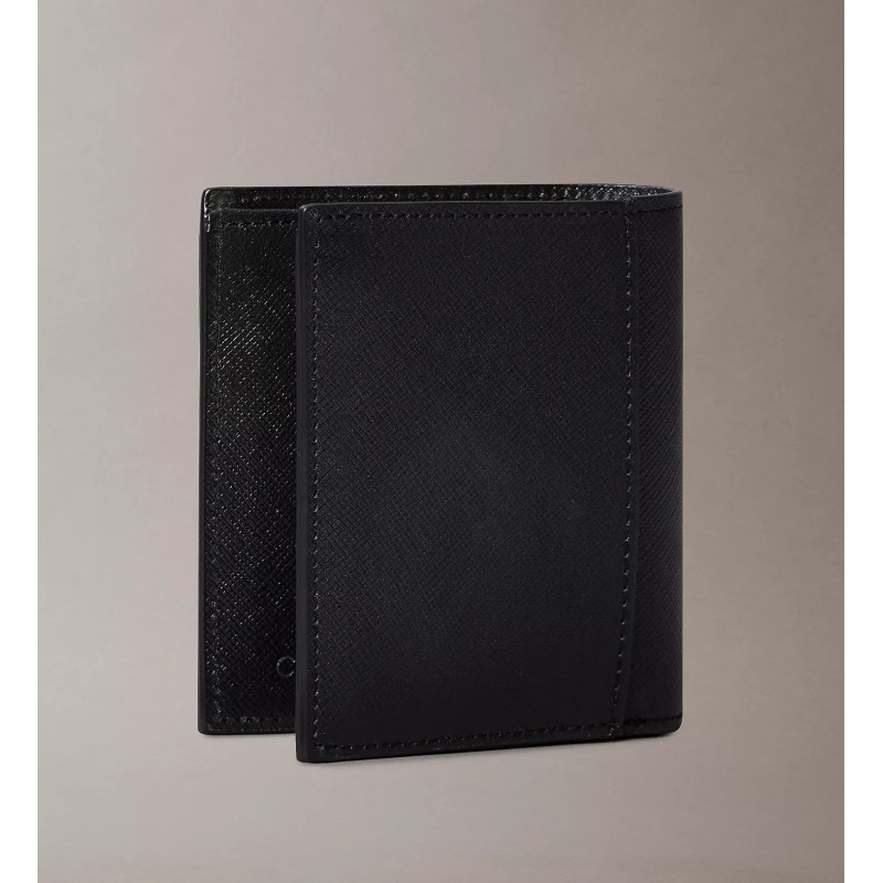 Calvin Klein Billetera Plegable Saffiano Negro