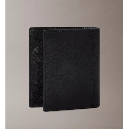 Calvin Klein Billetera Plegable Saffiano Negro