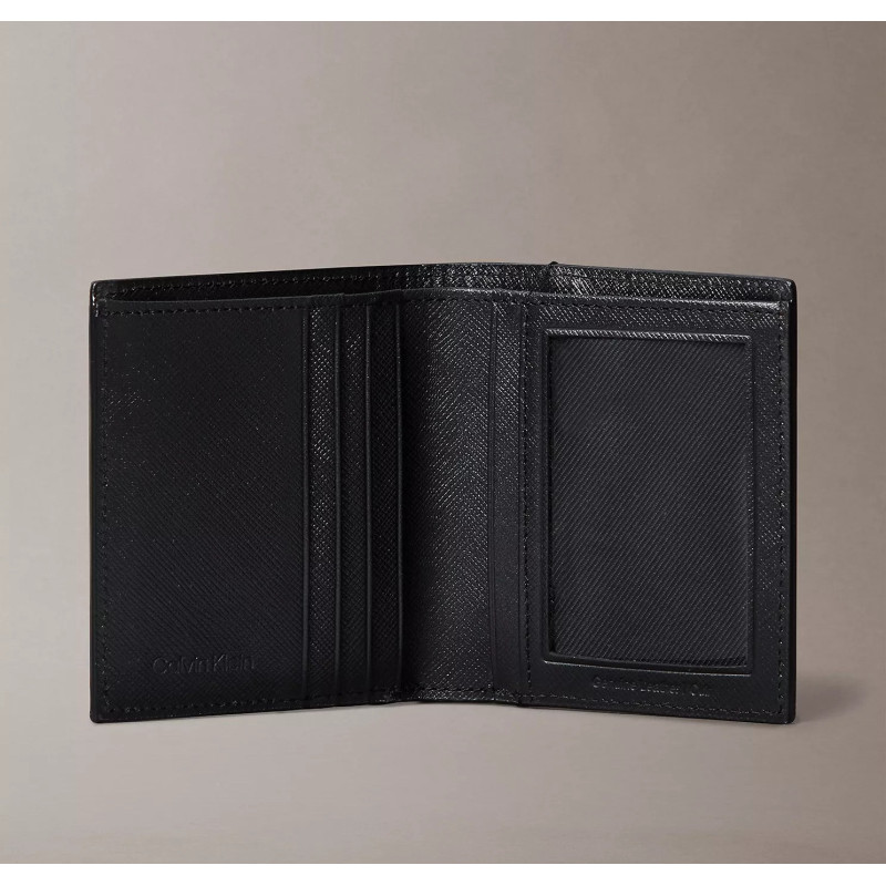 Calvin Klein Billetera Plegable Saffiano Negro