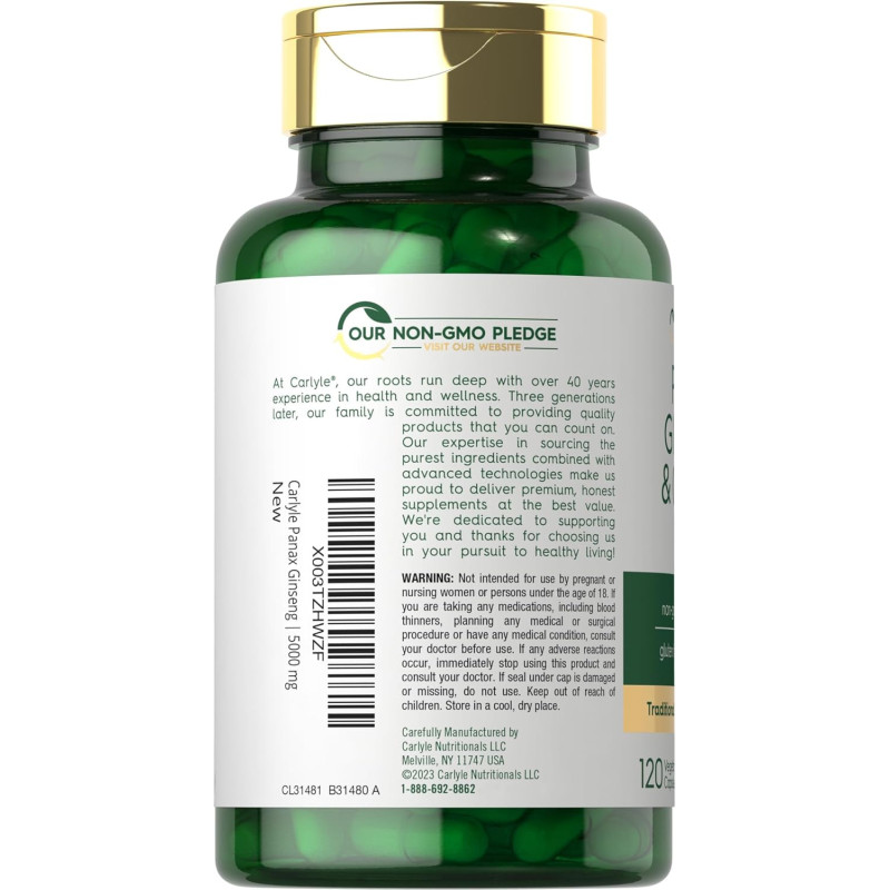Ginseng Panax & Ginkgo Biloba 5.000mg Carlyle Ginseng Panax & Ginkgo Biloba 5.000mg Carlyle