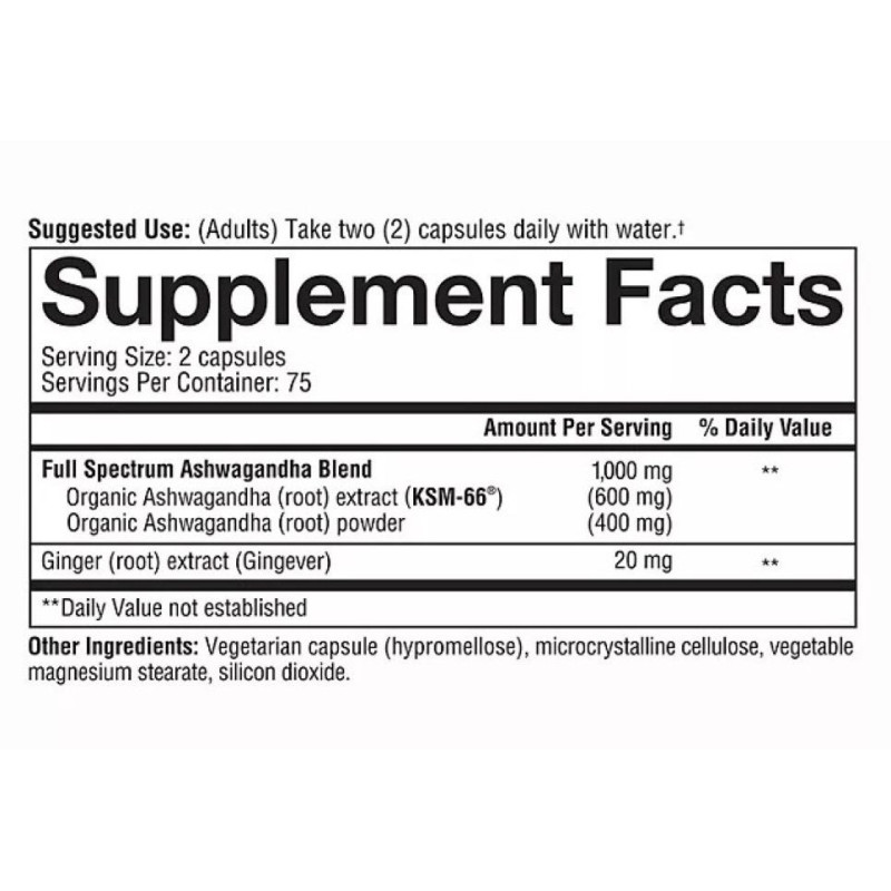 Ashwagandha con KSM-66 Youtheory 150cap Ashwagandha con KSM-66 Youtheory 150cap