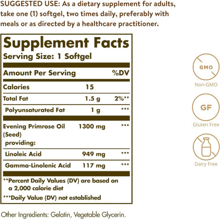 Aceite de Onagra 1.300mg Solgar Evening Primrose