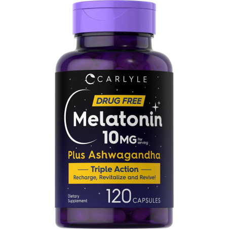 Melatonina 10mg + Ashwagandha Carlyle