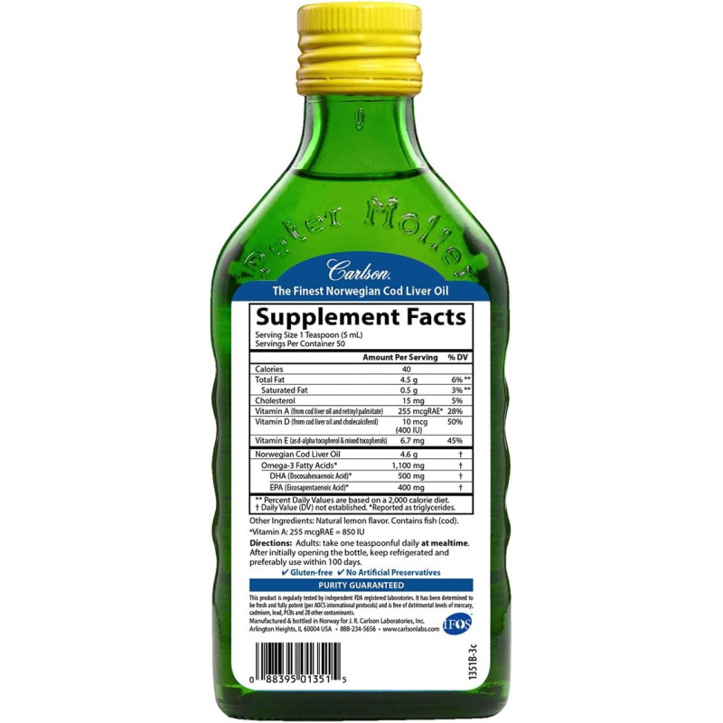 Omega 3 Cod Liver Carlson 250ml
