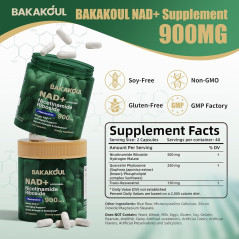 Nad+ Nicotinamide Riboside + Resveratrol 900mg Bakakóul
