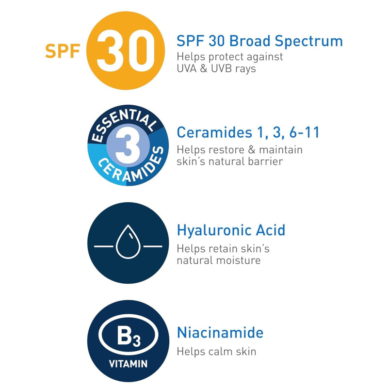 CeraVe AM Loción Hidratante Facial con SPF 30 CeraVe AM Loción Hidratante Facial con SPF 30