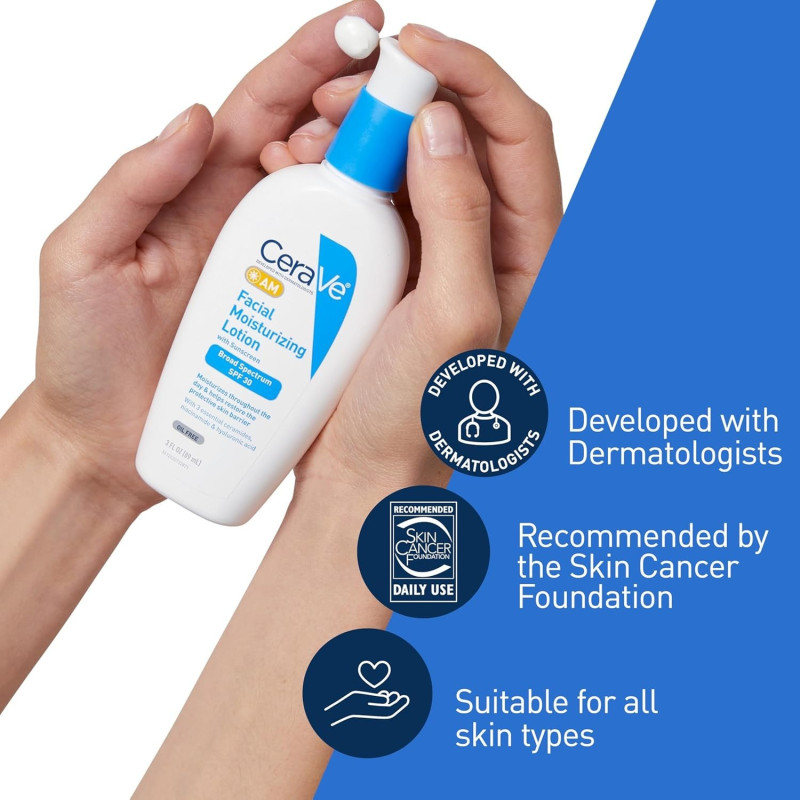 CeraVe AM Loción Hidratante Facial con SPF 30 CeraVe AM Loción Hidratante Facial con SPF 30