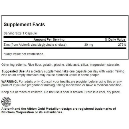 Zinc Albion  Swanson 30mg