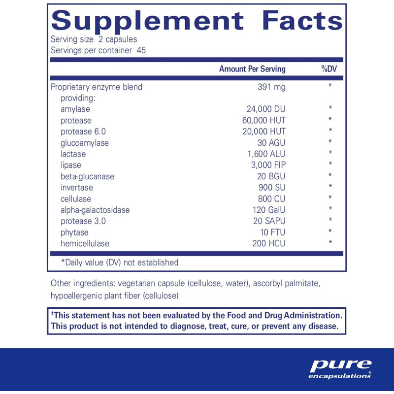 Enzimas Digestivas Ultra Pure Encapsulations Enzimas Digestivas Ultra Pure Encapsulations