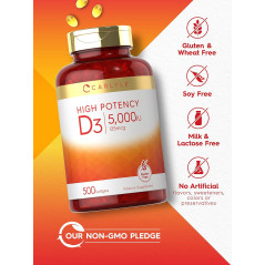 Vitamina D-3 Carlyle 5.000iu 500cap