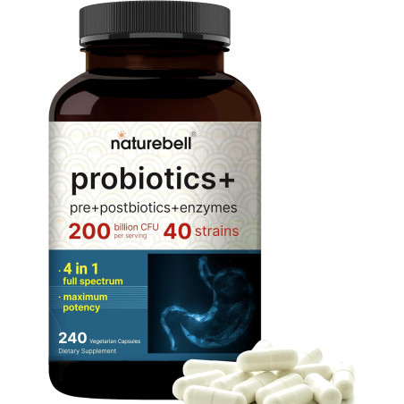 Probióticos+Prebioticos+Postbioticos+Enzimas Naturebell 200bill CFU