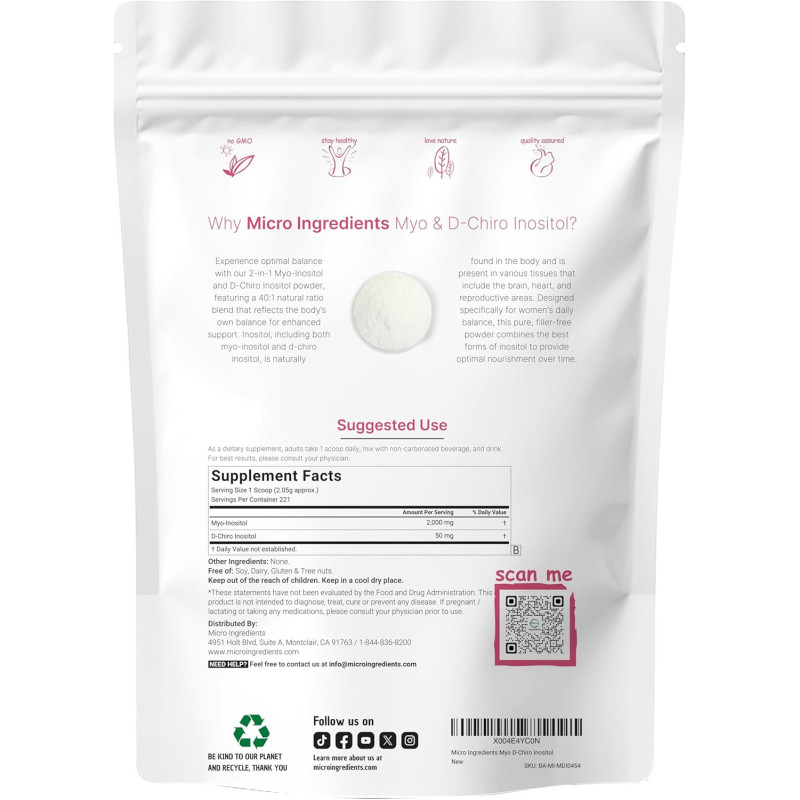 Inositol Myo & D-Chiro Micro Ingredients 2.050mg Inositol Myo & D-Chiro Micro Ingredients 2.050mg