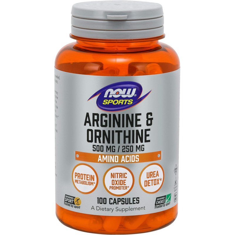 Arginina & Ornitina Now Sports 500mg/250mg 100cap Arginina & Ornitina Now Sports 500mg/250mg 100cap