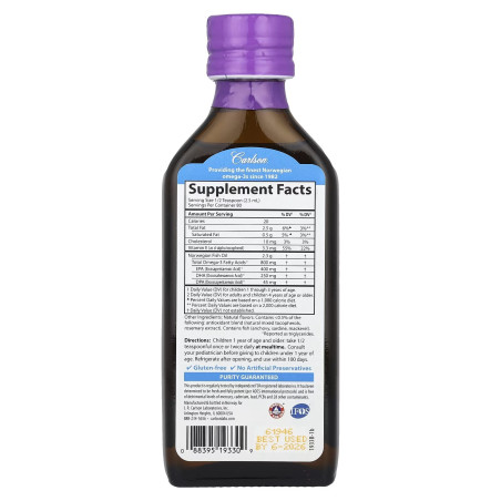 Omega 3 Carlson Kid's 800mg Líquido Frutos Rojos