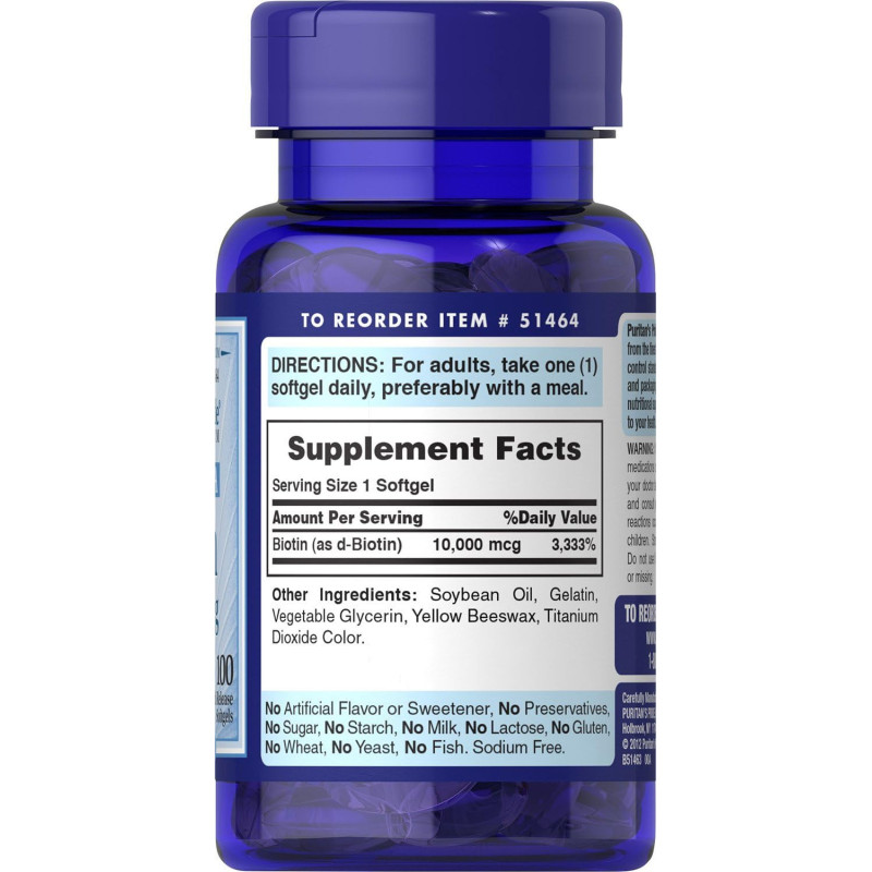 Biotin Puritan´s Pride 10.000mcg 100cap Biotin Puritan´s Pride 10.000mcg 100cap