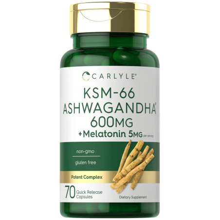 Ashwagandha Ksm-66 + Melatonina Carlyle 70cap