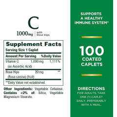 Vitamina C + Rosa Mosqueta Nature´s Bounty 1.000mg 100cap