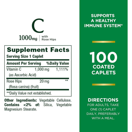 Vitamina C + Rosa Mosqueta Nature´s Bounty 1.000mg 100cap