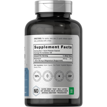 Bisglicinato de Magnesio Horbaach 750mg 120cap