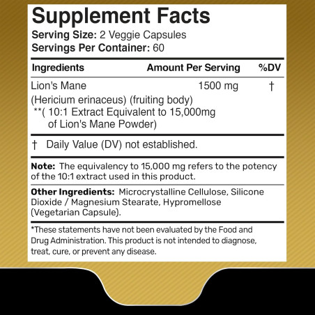 Hongo Melena de León Wellness Labsrx 15.000mg 120cap