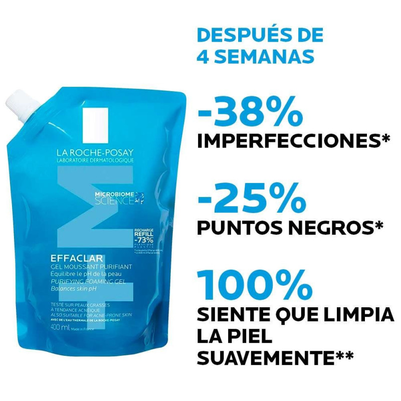 LA ROCHE POSAY Refill Effaclar Gel +M X 400 Ml LA ROCHE POSAY Refill Effaclar Gel +M X 400 Ml