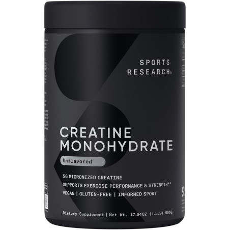 Creatina Monohidratada Sports Research 5gr 100 servicios