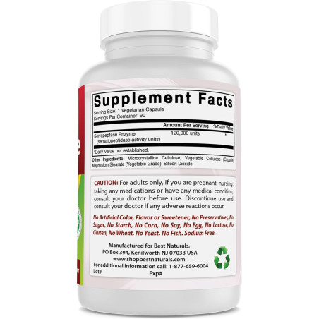 Serrapeptasa Best Naturals 120.000spu 90cap