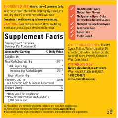 Vitamina C Zero Sugar Nature Made 250mg 100 gomitas