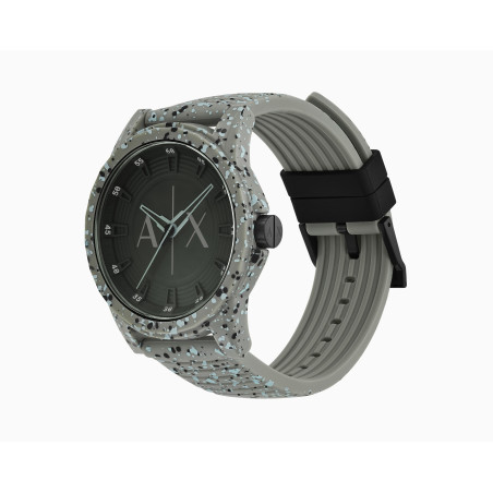 Armani Exchange Reloj de silicona verde 44mm