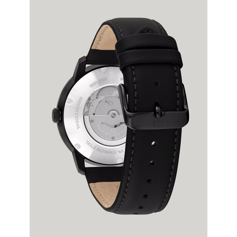Tommy Hilfiger Reloj Automatico 43mm Cuero Negro Tommy Hilfiger Reloj Automatico 43mm Cuero Negro