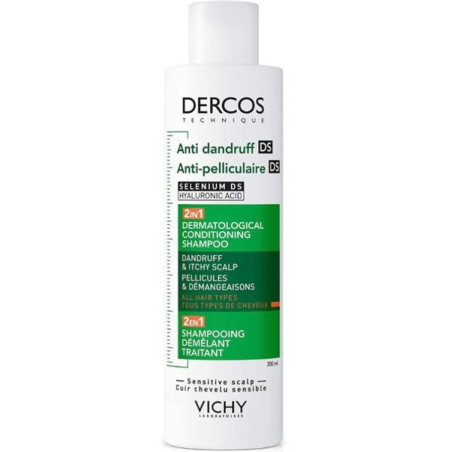 Vichy Dercos Champú Acondicionador 2 en 1 Anti Caspa Picores