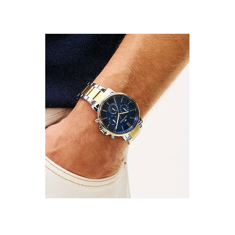 Tommy Hilfiger Reloj multifunción Silver Gold 43 mm