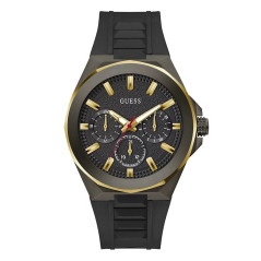 Guess Reloj Multifunción Silicona Negra 46mm