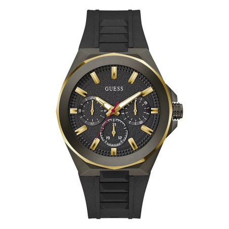 Guess Reloj Multifunción Silicona Negra 46mm