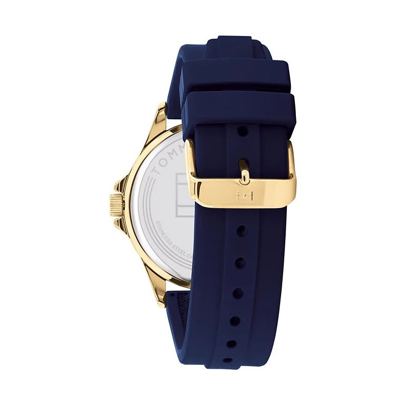 Tommy Hilfiger Reloj Silicón Azul Esfera Dorado Azul 44mm
