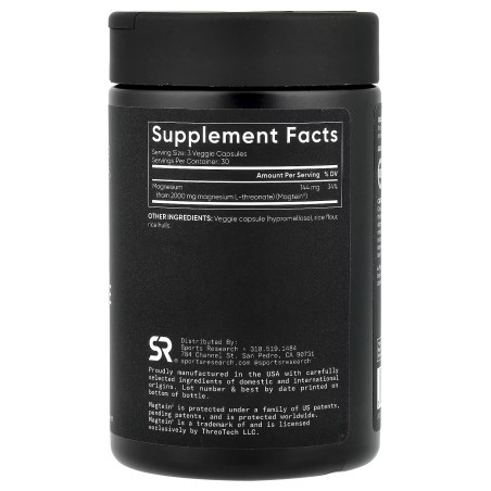 Treonato de Magnesio Sports Research  Magtein 90cap