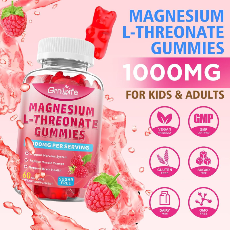 Treonato de Magnesio Grn Life 500mg 60 Gomitas