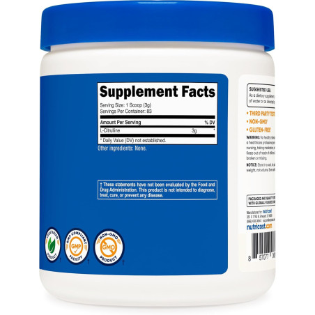 L-Citrulina Nutricost 3gr 83 Servicios