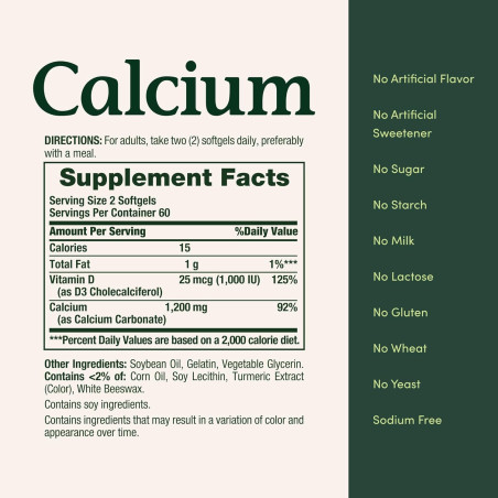 Calcio + D3 Nature´s Bounty 1.200mg 120cap