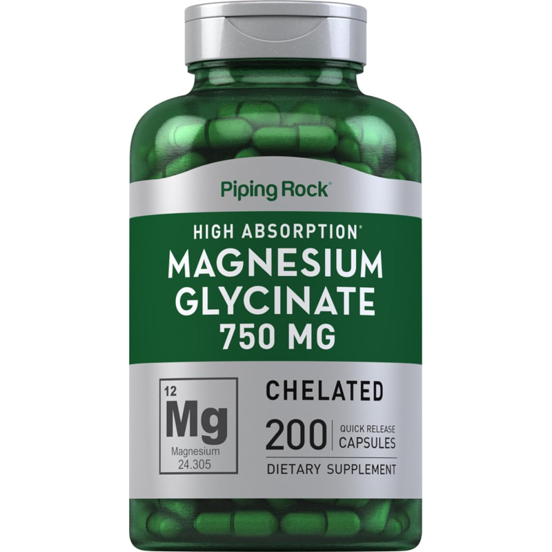 Glicinato de Magnesio Piping Rock 750mg 200cap Glicinato de Magnesio Piping Rock 750mg 200cap